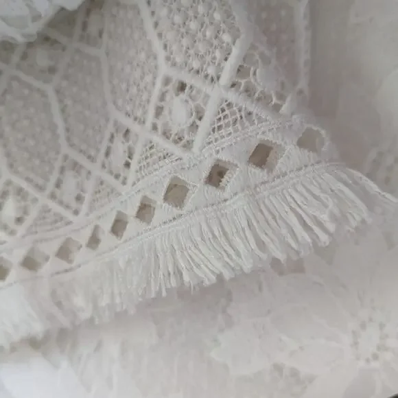 Rachel Zoe Margo Floral Lace Jumpsuit Sleeveless White Ecru Size 2 Preowned - Picture 12 of 12